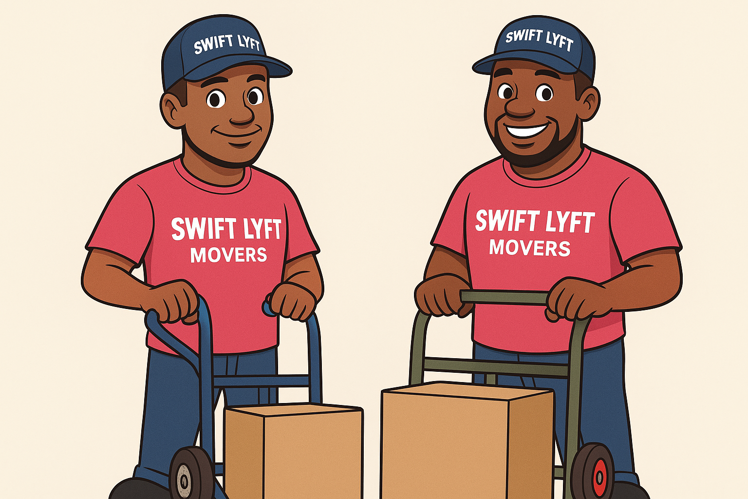 2-Mover team with dollies ready to load